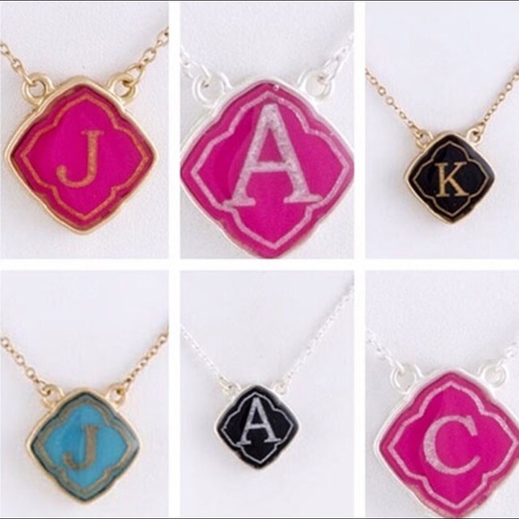 Preppy Lil’ Enamel Initial Necklaces,NWT - Picture 1 of 6